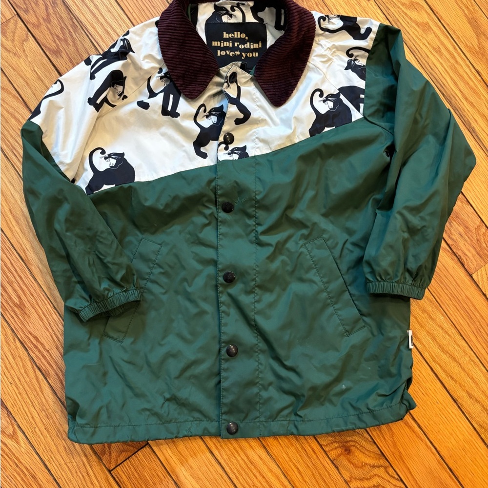 Mini Rodini rain Jacket with cat Print